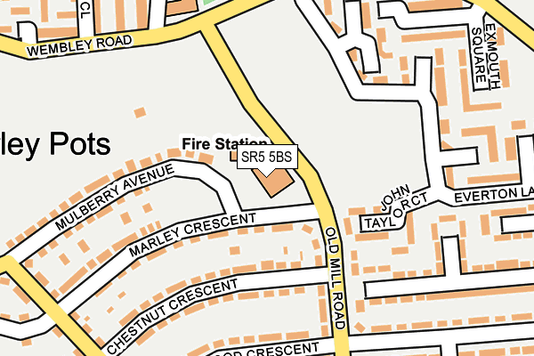 SR5 5BS map - OS OpenMap – Local (Ordnance Survey)