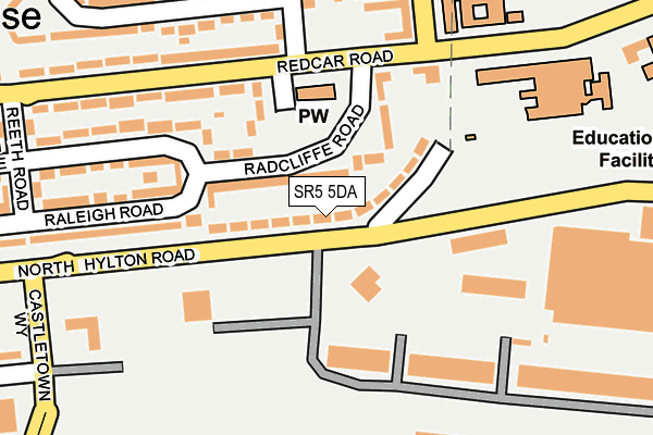 SR5 5DA map - OS OpenMap – Local (Ordnance Survey)