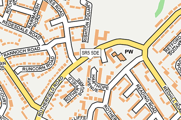 SR5 5DE map - OS OpenMap – Local (Ordnance Survey)