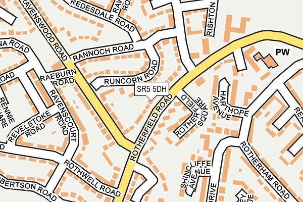 SR5 5DH map - OS OpenMap – Local (Ordnance Survey)