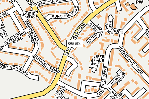 SR5 5DJ map - OS OpenMap – Local (Ordnance Survey)