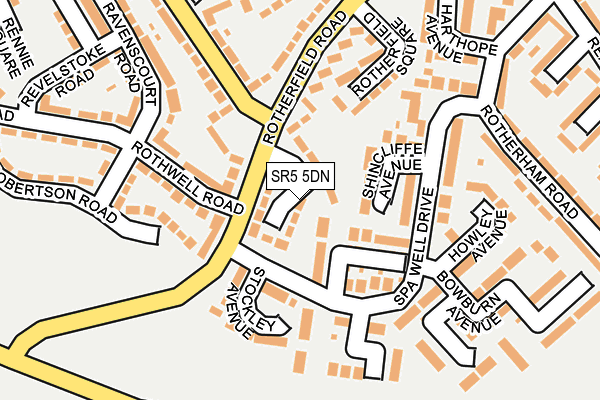 SR5 5DN map - OS OpenMap – Local (Ordnance Survey)