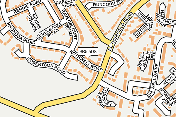 SR5 5DS map - OS OpenMap – Local (Ordnance Survey)