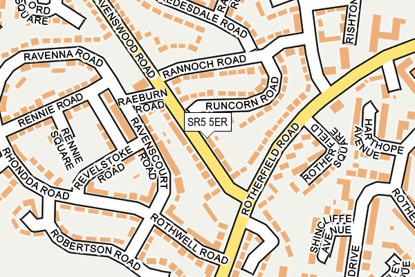 SR5 5ER map - OS OpenMap – Local (Ordnance Survey)