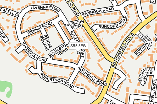 SR5 5EW map - OS OpenMap – Local (Ordnance Survey)