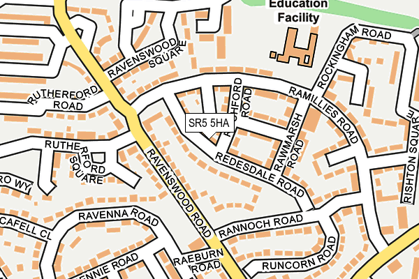 SR5 5HA map - OS OpenMap – Local (Ordnance Survey)