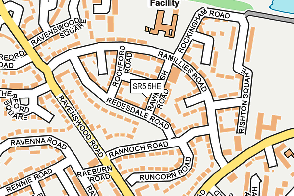 SR5 5HE map - OS OpenMap – Local (Ordnance Survey)