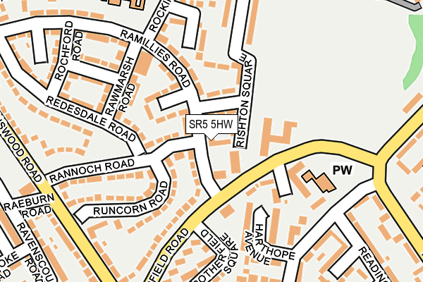 SR5 5HW map - OS OpenMap – Local (Ordnance Survey)