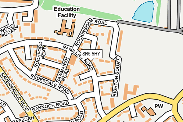 SR5 5HY map - OS OpenMap – Local (Ordnance Survey)