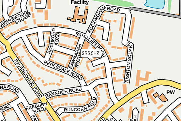 SR5 5HZ map - OS OpenMap – Local (Ordnance Survey)