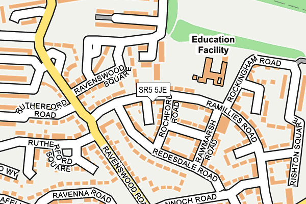 SR5 5JE map - OS OpenMap – Local (Ordnance Survey)