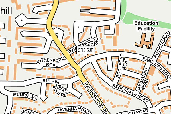 SR5 5JF map - OS OpenMap – Local (Ordnance Survey)