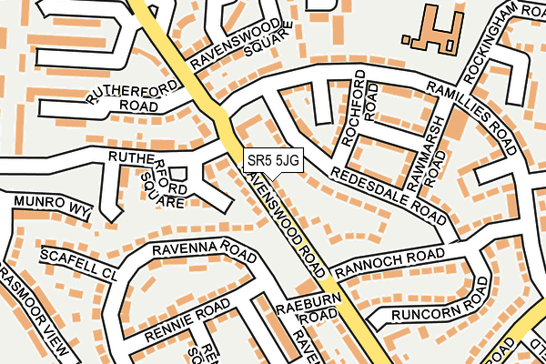 SR5 5JG map - OS OpenMap – Local (Ordnance Survey)