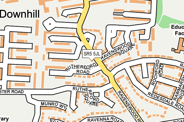 SR5 5JL map - OS OpenMap – Local (Ordnance Survey)