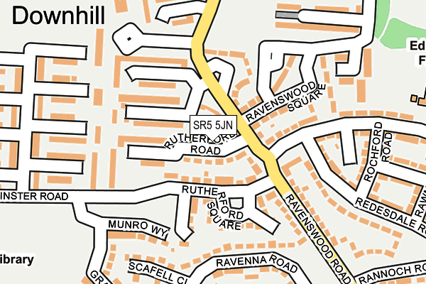 SR5 5JN map - OS OpenMap – Local (Ordnance Survey)