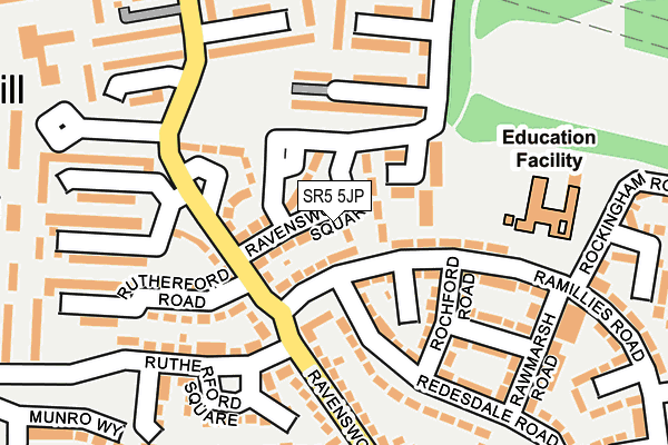 SR5 5JP map - OS OpenMap – Local (Ordnance Survey)