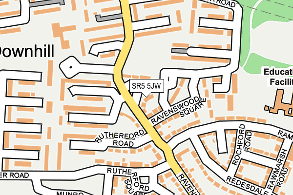 SR5 5JW map - OS OpenMap – Local (Ordnance Survey)