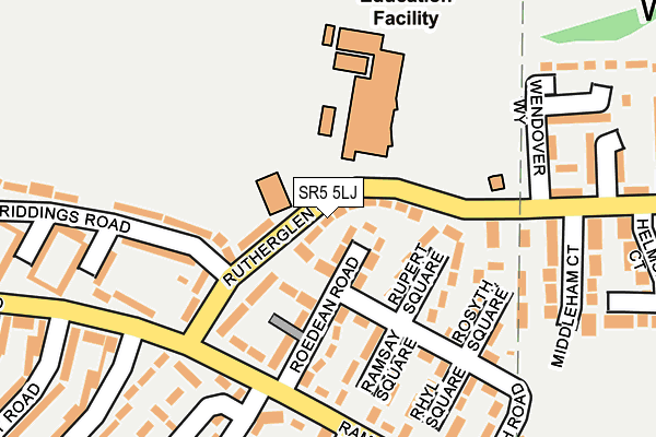 SR5 5LJ map - OS OpenMap – Local (Ordnance Survey)