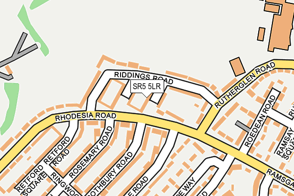 SR5 5LR map - OS OpenMap – Local (Ordnance Survey)