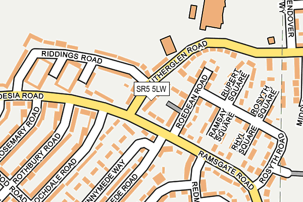 SR5 5LW map - OS OpenMap – Local (Ordnance Survey)