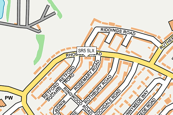 SR5 5LX map - OS OpenMap – Local (Ordnance Survey)