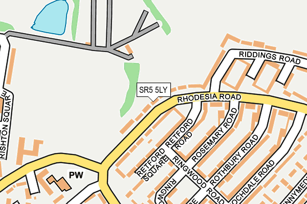 SR5 5LY map - OS OpenMap – Local (Ordnance Survey)