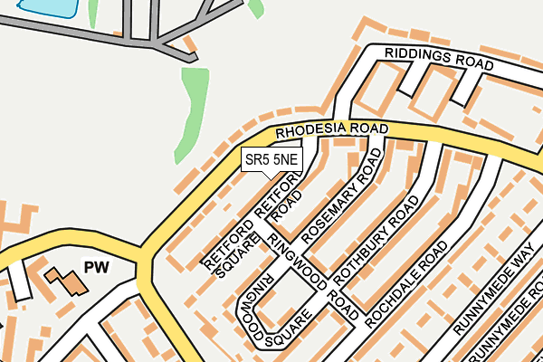 SR5 5NE map - OS OpenMap – Local (Ordnance Survey)