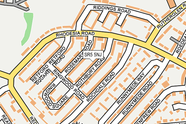 SR5 5NJ map - OS OpenMap – Local (Ordnance Survey)