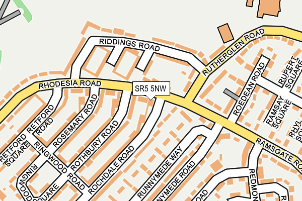 SR5 5NW map - OS OpenMap – Local (Ordnance Survey)
