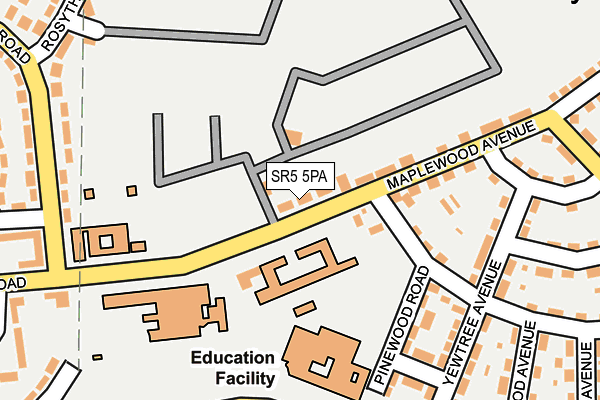 SR5 5PA map - OS OpenMap – Local (Ordnance Survey)