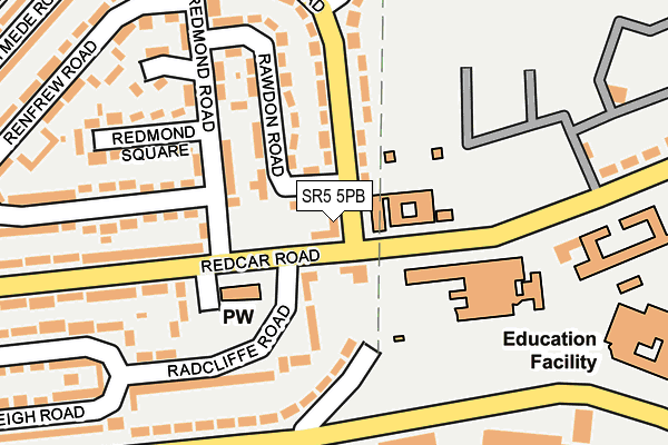 SR5 5PB map - OS OpenMap – Local (Ordnance Survey)