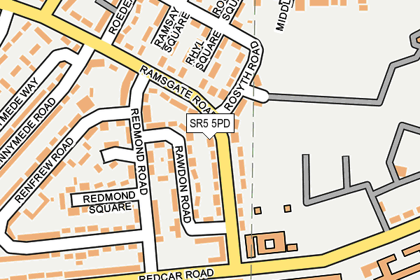 SR5 5PD map - OS OpenMap – Local (Ordnance Survey)