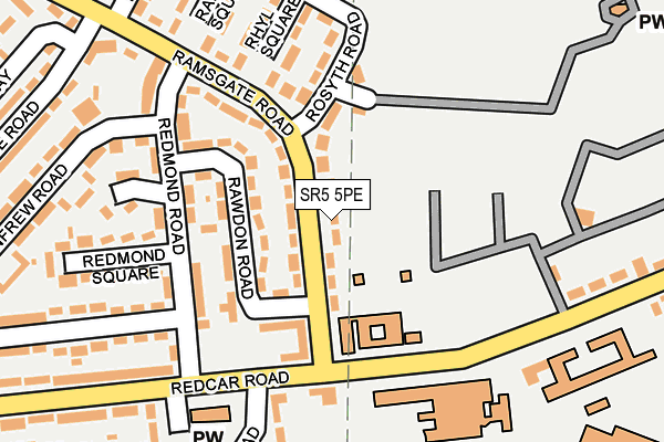 SR5 5PE map - OS OpenMap – Local (Ordnance Survey)
