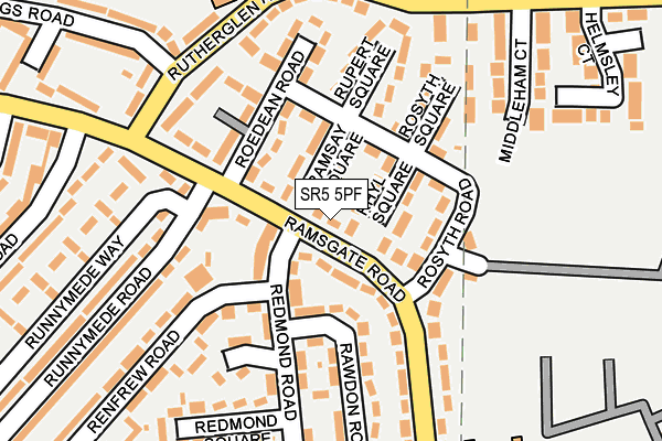 SR5 5PF map - OS OpenMap – Local (Ordnance Survey)