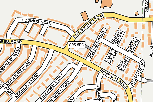 SR5 5PG map - OS OpenMap – Local (Ordnance Survey)