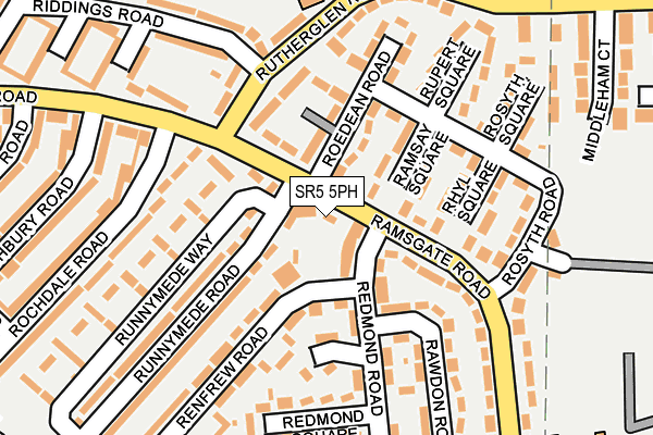 SR5 5PH map - OS OpenMap – Local (Ordnance Survey)