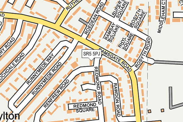 SR5 5PJ map - OS OpenMap – Local (Ordnance Survey)