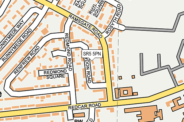 SR5 5PN map - OS OpenMap – Local (Ordnance Survey)