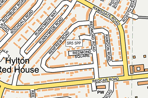 SR5 5PP map - OS OpenMap – Local (Ordnance Survey)