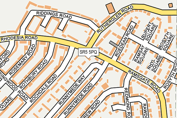 SR5 5PQ map - OS OpenMap – Local (Ordnance Survey)