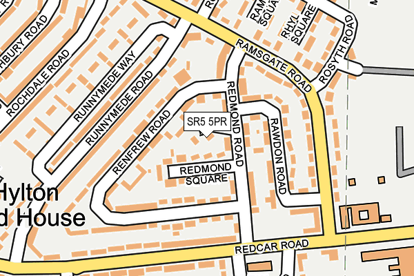 SR5 5PR map - OS OpenMap – Local (Ordnance Survey)