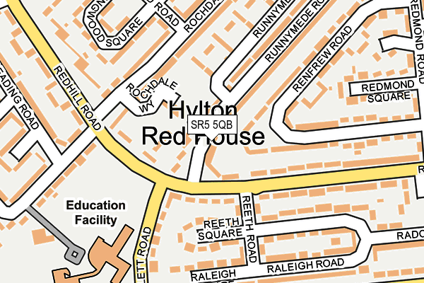 SR5 5QB map - OS OpenMap – Local (Ordnance Survey)