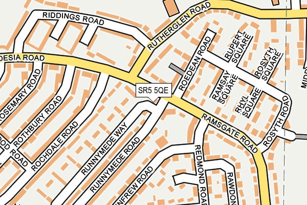 SR5 5QE map - OS OpenMap – Local (Ordnance Survey)