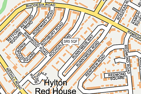 SR5 5QF map - OS OpenMap – Local (Ordnance Survey)