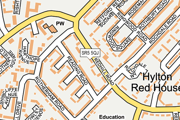SR5 5QJ map - OS OpenMap – Local (Ordnance Survey)