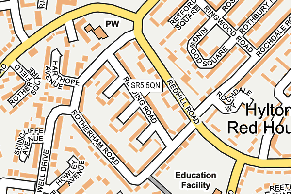 SR5 5QN map - OS OpenMap – Local (Ordnance Survey)