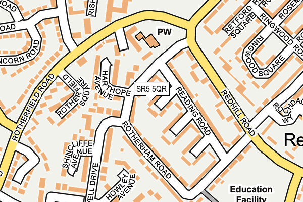SR5 5QR map - OS OpenMap – Local (Ordnance Survey)