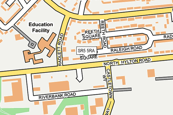 SR5 5RA map - OS OpenMap – Local (Ordnance Survey)
