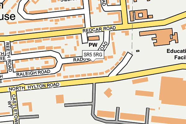 SR5 5RG map - OS OpenMap – Local (Ordnance Survey)