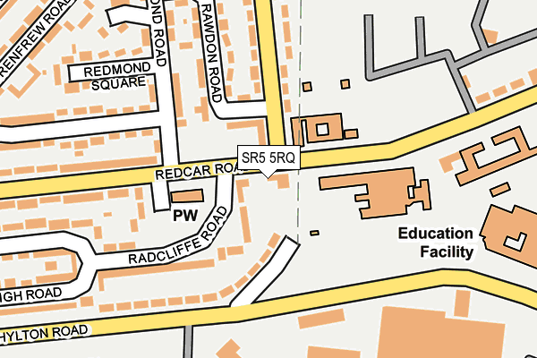SR5 5RQ map - OS OpenMap – Local (Ordnance Survey)